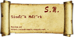 Sisák Márk névjegykártya