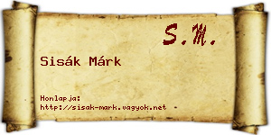 Sisák Márk névjegykártya